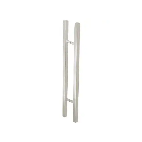 CRL 36SQSLPBS Brushed Stainless Glass Mounted Square Ladder Style Pull Handle with Square Mounting Posts - 36"