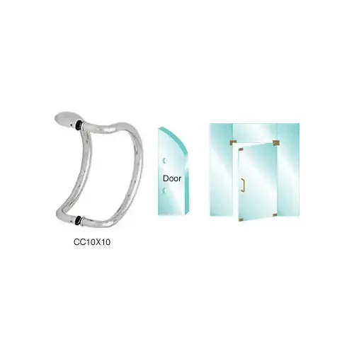 CRL CC10X10SA Satin Anodized 10" Glass Mounted Curved Pull Handle