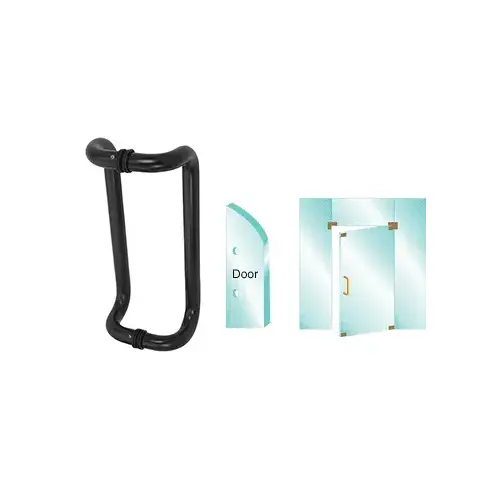 CRL CD10X10MBL Matte Black 10" Glass Mounted Offset Pull Handle