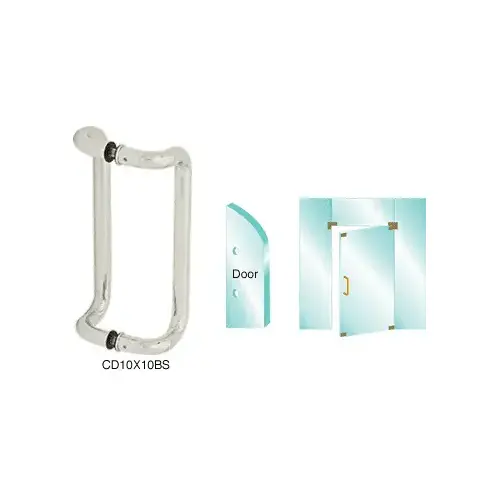 CRL CD10X10SA Satin Anodized 10" Glass Mounted Offset Pull Handle