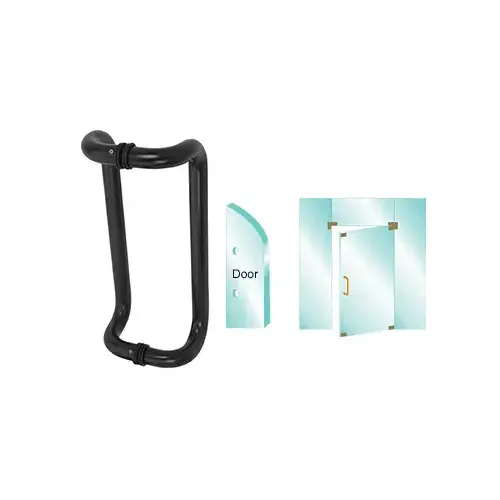CRL CD12X12MBL Matte Black 12" Glass Mounted Offset Pull Handle