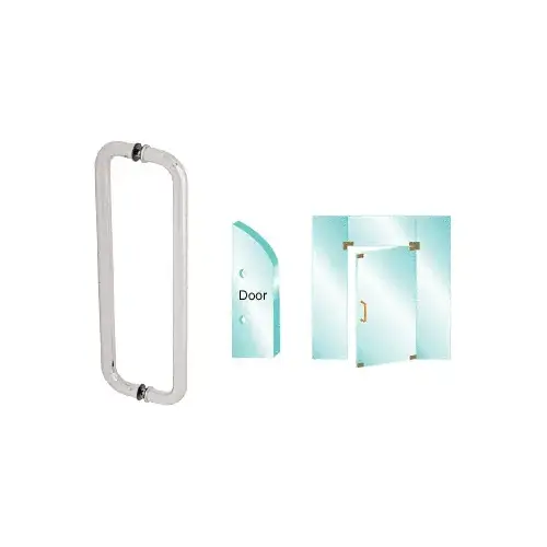 CRL CM24X24BS Brushed Stainless 24" Glass Mounted Back-to-Back Standard Pull Handle