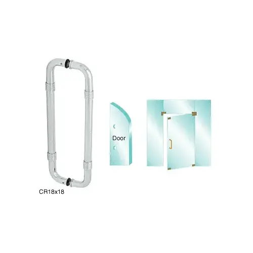 CRL CR18X18PS Polished Stainless 18" Glass Mounted Ring Style Pull Handle