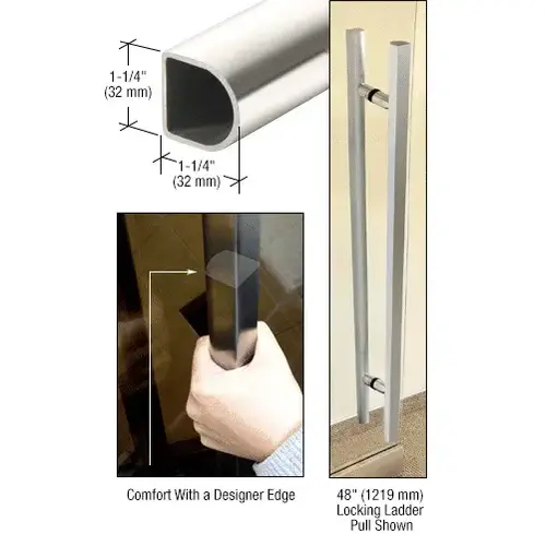 CRL D84LPPS Polished Stainless 84" Designer Series "D" Shape Ladder Pull