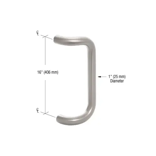 CRL PR0321116 Clear Anodized 16" Centerline to Centerline Astral Pull Handle