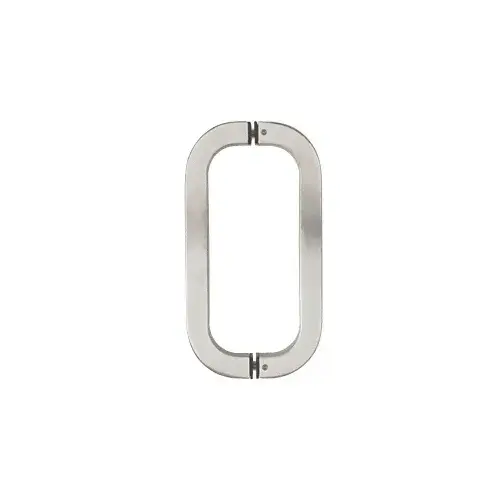 CRL RST12X12BS Brushed Stainless Round 12" Glass Mounted Rounded Corner Tube Style Back-to-Back Pull Handle
