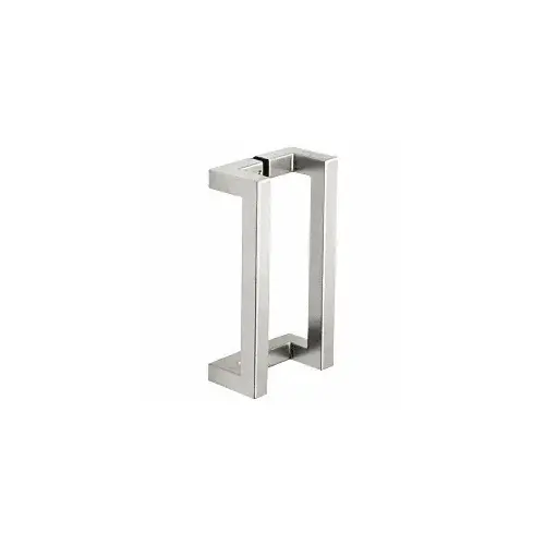 CRL S012X12PS Polished Stainless 12" Glass Mounted Offset Square Back-to-Back Pull Handle