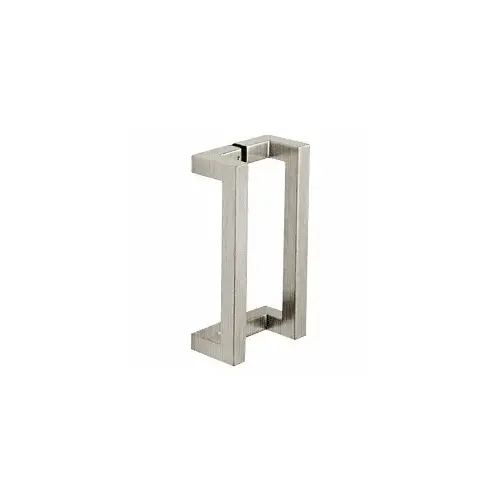 CRL S018X18BS Brushed Stainless 18" Glass Mounted Offset Square Back-to-Back Pull Handle
