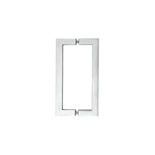 CRL SQ18X18BS Brushed Stainless 18" Glass Mounted Square Tube Style Back-to-Back Pull Handle