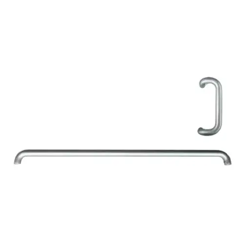 International Door Closers PP-2000-10-45-AL Offset Pull Handle And Push Bar Set Double Bend 10" Handle With 45-1/16" Bar Anodized Dull Aluminum