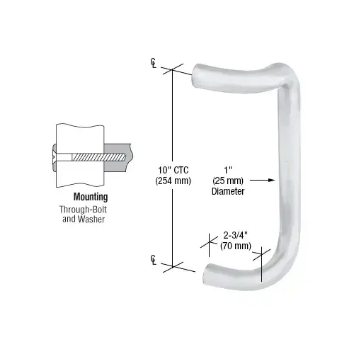 Jackson CD10SA Single Offset Door Pull Satin Anodized