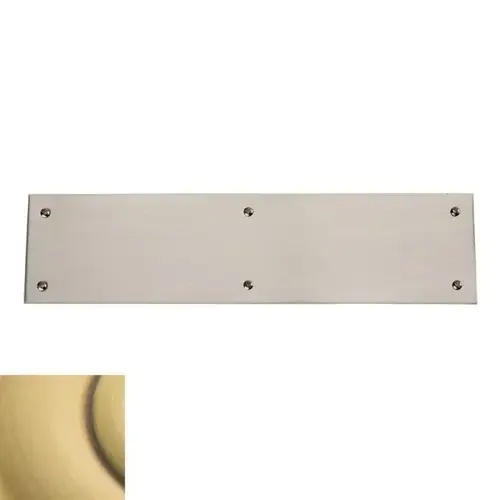 Baldwin 2123060 Push Plate 3-1/2" x 15" Beveled Edge Satin Brass with Brown Finish