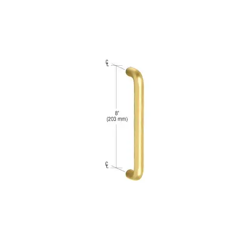 CRL M16383 3/4" Polished Brass Diameter Solid Pull Handle - 8" (203 mm)