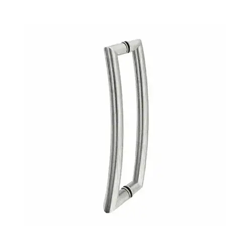 CRL RC18X18BS Brushed Stainless Glass Mounted Curved Tubular Back-to-Back Pull Handle - 18" (457 mm)
