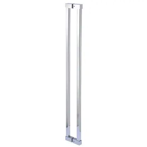 CRL SQC42X42PS Polished Stainless Cut To Size Glass Mounted Square Ladder Style Pull Handle with Square Mounting Posts