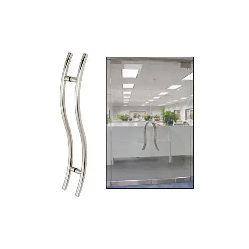 CRL 36SLPPS Polished Stainless 36" Extra Length Left Handed "S" Ladder Style Back-to-Back Pull