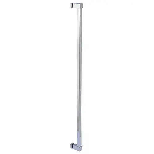 CRL SQC42PS Polished Stainless Single Sided Cut To Size Glass Mounted Square Ladder Style Pull Handle with Square Mounting Posts