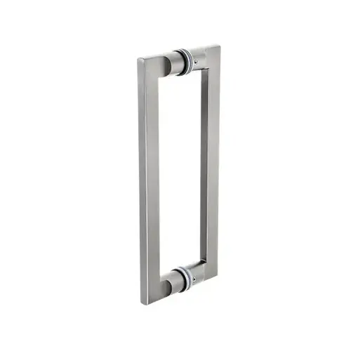 CRL TS12X12BS Brushed Stainless 12" Glass Mounted Tapered Back-to-Back Pull Handle