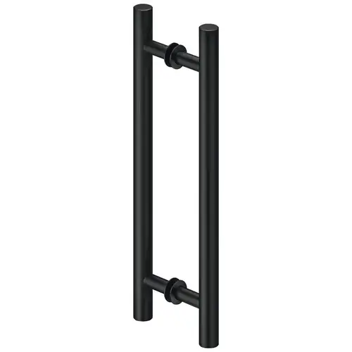 Hafele 905.01.183 Flush pull handle for sliding doors, Aluminum, two-sided, round Length: 400 mm, black anodized Black, anodized Pair