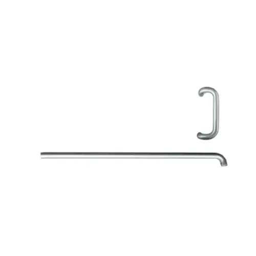 International Door Closers PP-1000-12-45-AL Offset Pull Handle And Push Bar Set Single Bend 12" Handle With 45-1/16" Bar Anodized Dull Aluminum