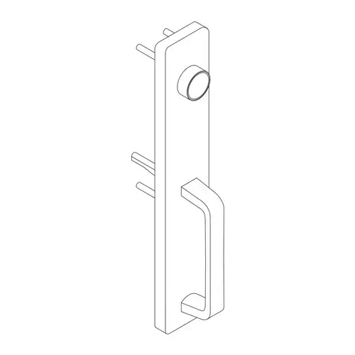 Falcon 512NL US32 Escutcheon Night Latch Pull Trim, Less Cylinder (Requires 1-1/4 Mortise Cylinder) for 25 Devices R,V,M,C, 629/US32 Polished Stainless Steel