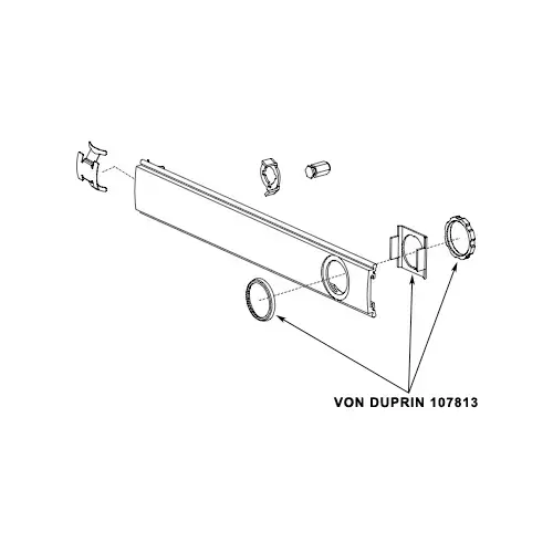 Von Duprin 107813 26D Cylinder Dogging and Signal Switch Cylinder Mounting Kit, Satin Chrome Finish