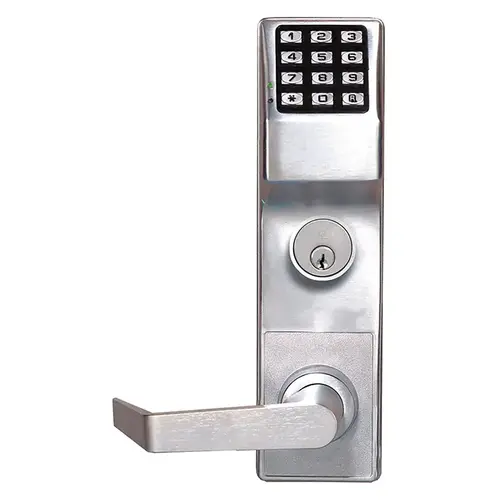 Alarm Lock ETDL27S1G26DV99 Trilogy T2 Keypad - Von Duprin Exit Trim, Weather Proof, Schlage C Keyway, 100 Users, No Audit or Events, 626/US26D Satin Chrome
