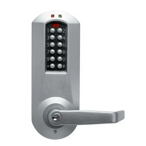 Simplex E5010XSWL626 Eplex Exit Trim Electronic Pushbutton Lock with Winston Lever and Kaba Cylinder Satin Chrome Finish