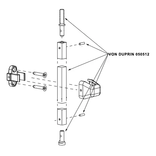Von Duprin 050512 US26 Top Rod Kit for 3327 / 9927, Bright Chrome Finish