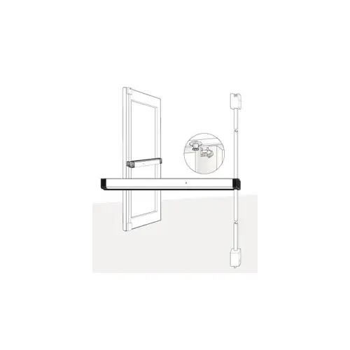 Adams Rite 8222-36 36" 8200 Narrow Stile Surface Vertical Rod Exit Device, Dark Bronze Anodized