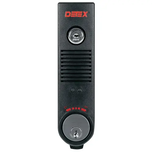 DETEX EAX-300 BLACK Door Prop Alarm, Surface Mount, Battery Powered, Black