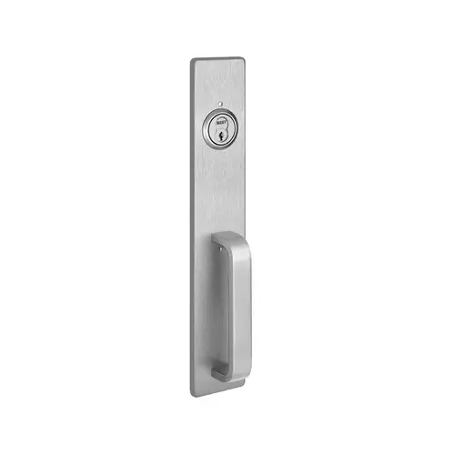 PHI 1703C 630 Key Retracting Latchbolt Pull Exit Trim with C Pull Satin Stainless Steel Finish