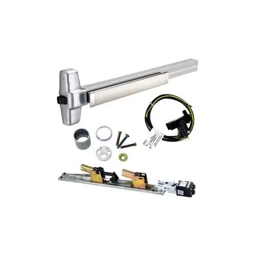 Von Duprin RX-LC-QELA-99NL-OP-626-36 CON RX (Request to Exit Switch), LC Low Current, QEL (Quiet Electric Latch Retraction), Rim Exit Device, Nightlatch Trim, Optional Pull, 36", Grade 1, 626/US26D Satin Chrome