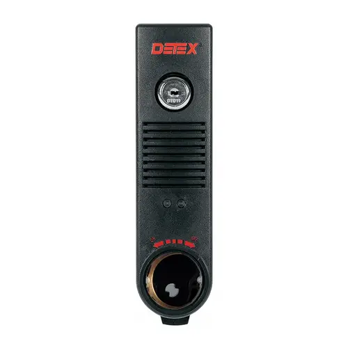 DETEX EAX-500W BLACK Exit Alarm, Surface Mount, Battery Powered, Weatherized, Black