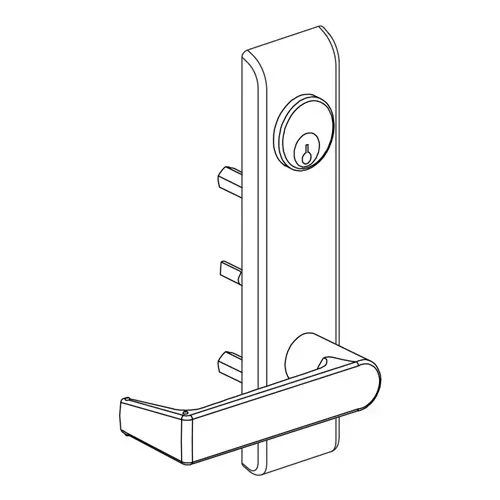Falcon 179L RHR P28 Exit Device Trim Satin Aluminum Clear Anodized