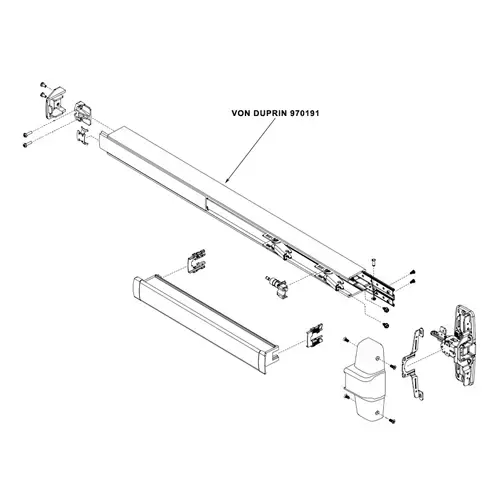Von Duprin 970191 US28 Mechanism Case for 3' 98 Series, Anodized Aluminum Finish
