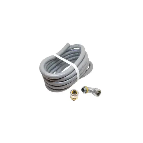 DETEX FC10W Flex Conduit Kit, 10 Foot, Weatherized, Satin Stainless Steel