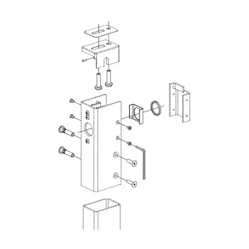 Von Duprin 900410 SP28 Mullion Mounting Package for KR9854, 9954, Lacquer Sprayed Aluminum Finish