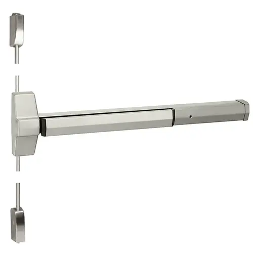 Yale 7170 36 630 3' x 10' Surface Vertical Rod Exit Only Exit Device Satin Stainless Steel Finish