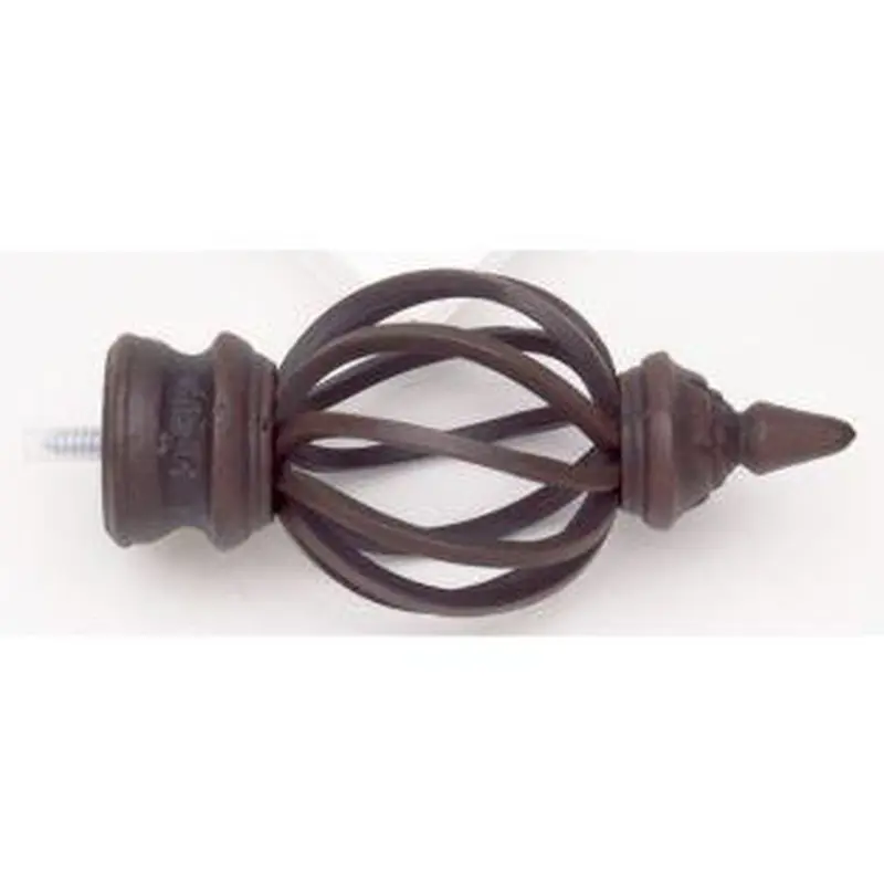 Bird Cage Finial With Plug - Rust - 777