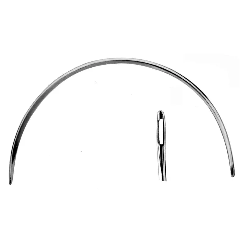 C.S. Osborne 4" 15-19 Gauge Curved Leather Point Light Needle
