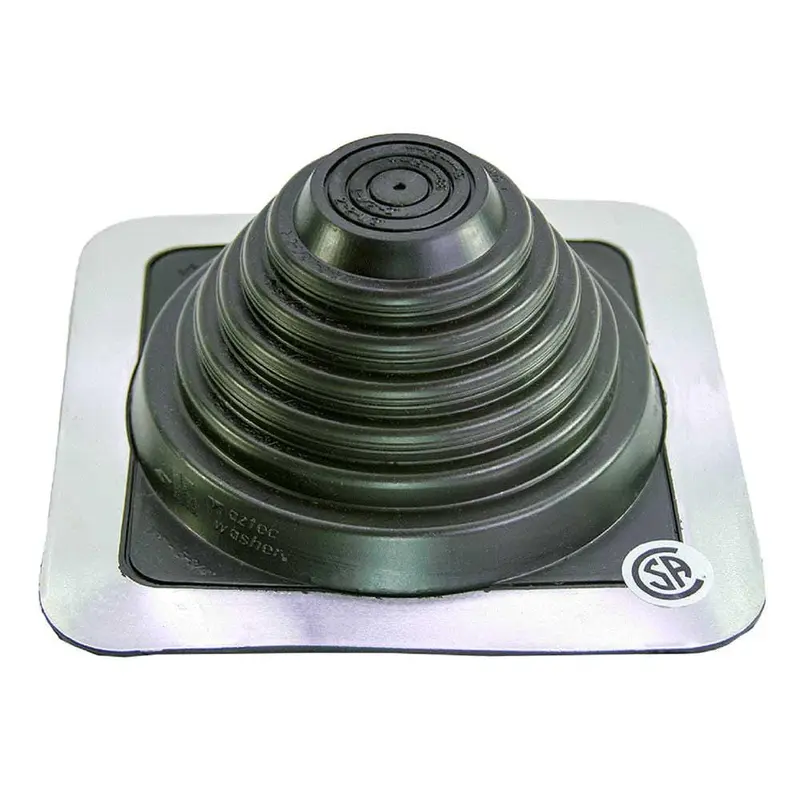 1/4 in. x 5-3/4 in. Aluminum Base Vent Pipe Flashing with Adjustable Rubber Collar in Black