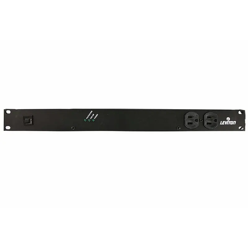12 Outlet (NEMA 5-15R) Horizontal Rack Mount Surge Protective Power Distribution Unit with NEMA 5-15P Plug, Black6.2 / each