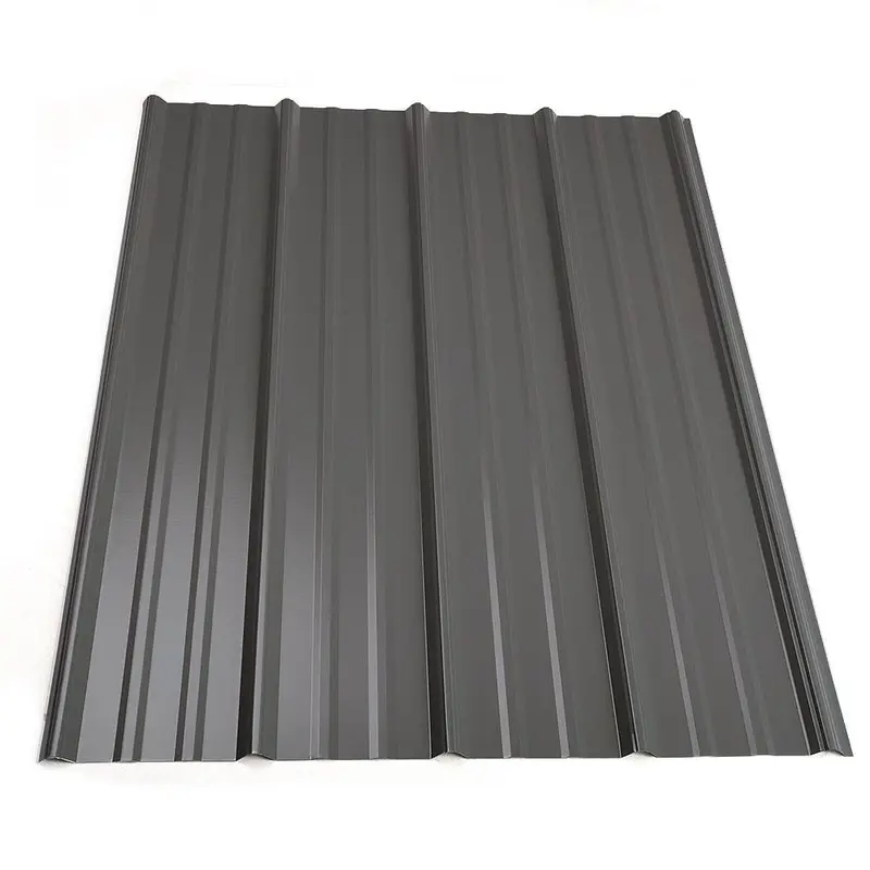 14 ft. Classic Rib Steel Roof Panel in Charcoal14 / Gray / 30.8