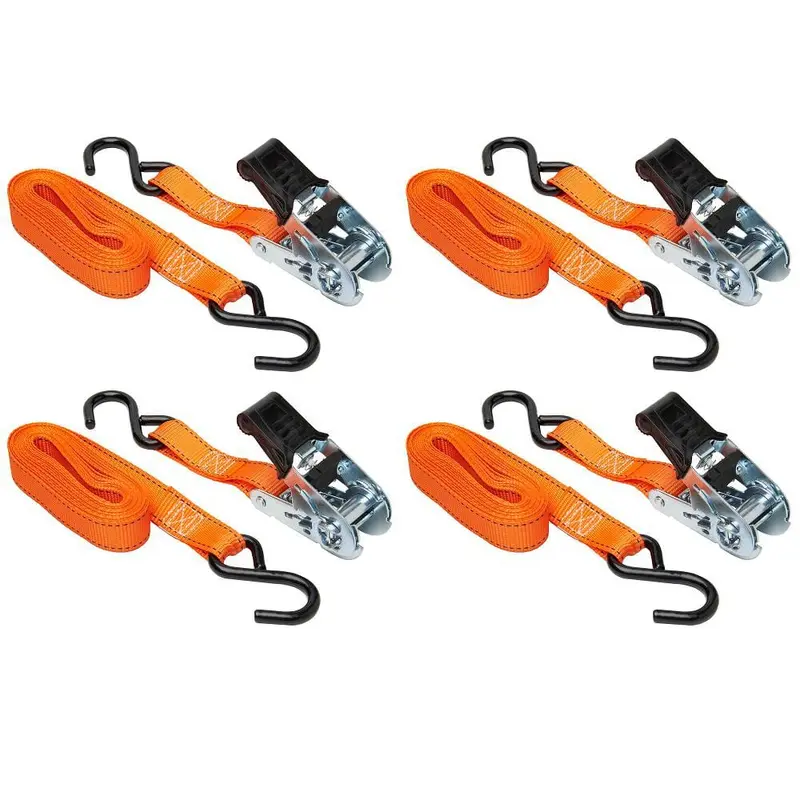 14 ft. x 1 in. Ratchet Tie-Down, 400 lbs. WLL (1200 lbs. Break Strength) 4-Pack