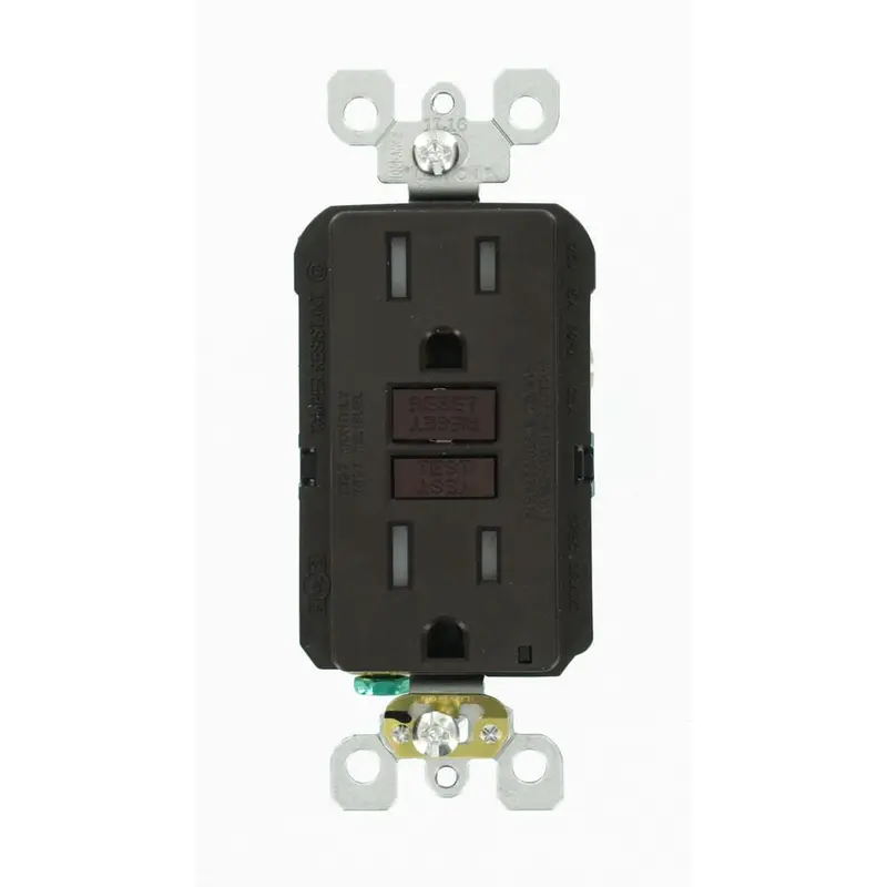 15 Amp 125-Volt Duplex SmarTest Self-Test SmartlockPro Tamper Resistant GFCI Outlet, BrownBrown / .3 / 1