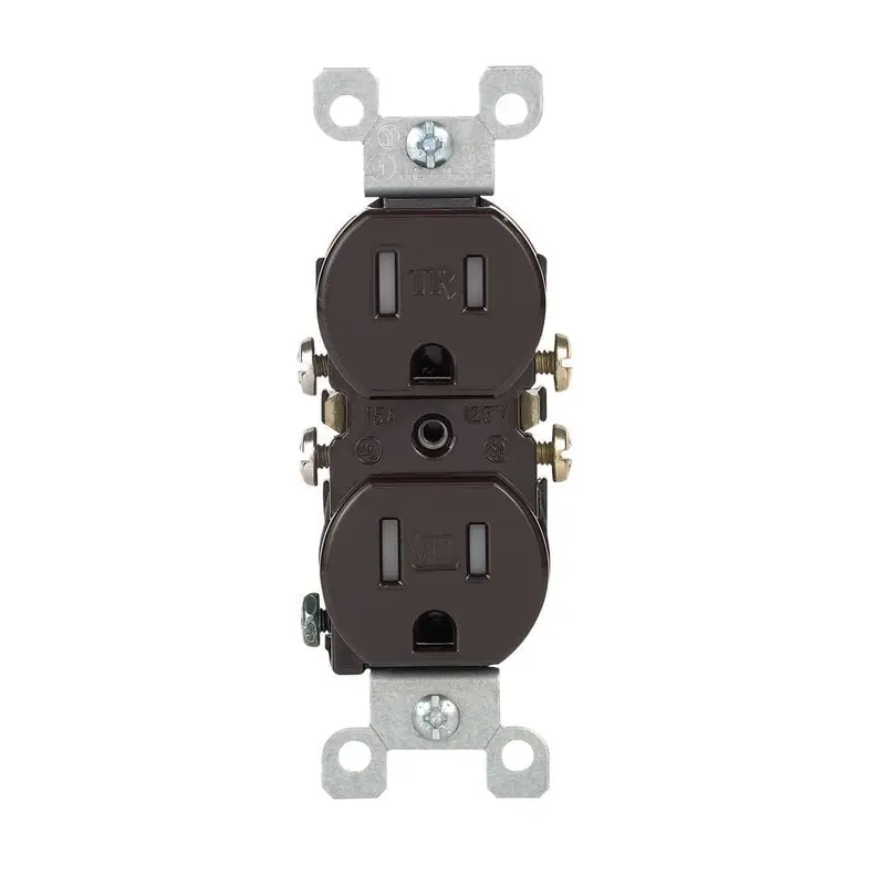 15 Amp Tamper-Resistant Duplex Outlet, BrownLight Almond / 0.14 / 10