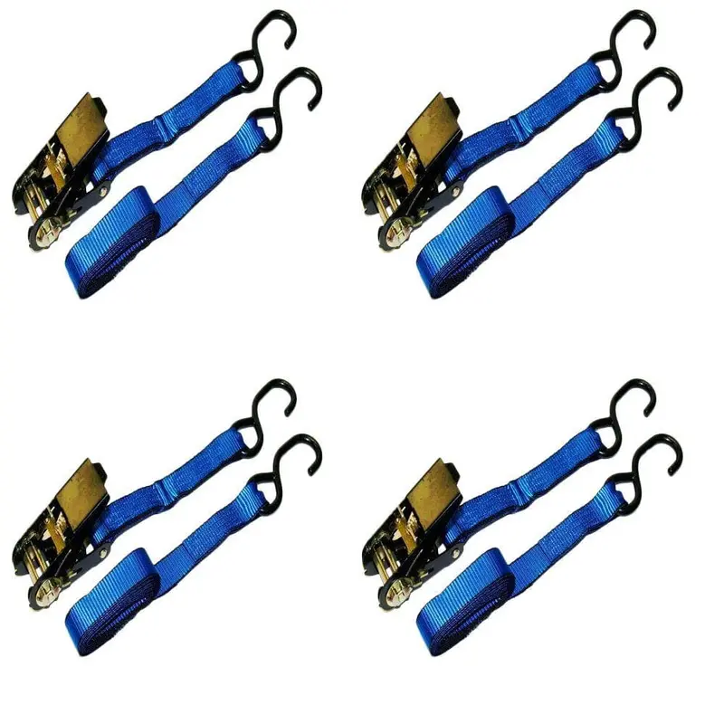 15 ft. x 1 in. 1500 lbs. Ratchet Tie-Down Strap (4-Pack)