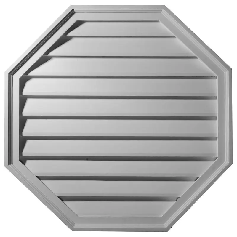 18 in. x 18 in. Octagon Primed Polyurethane Paintable Gable Louver Vent6.0 / each