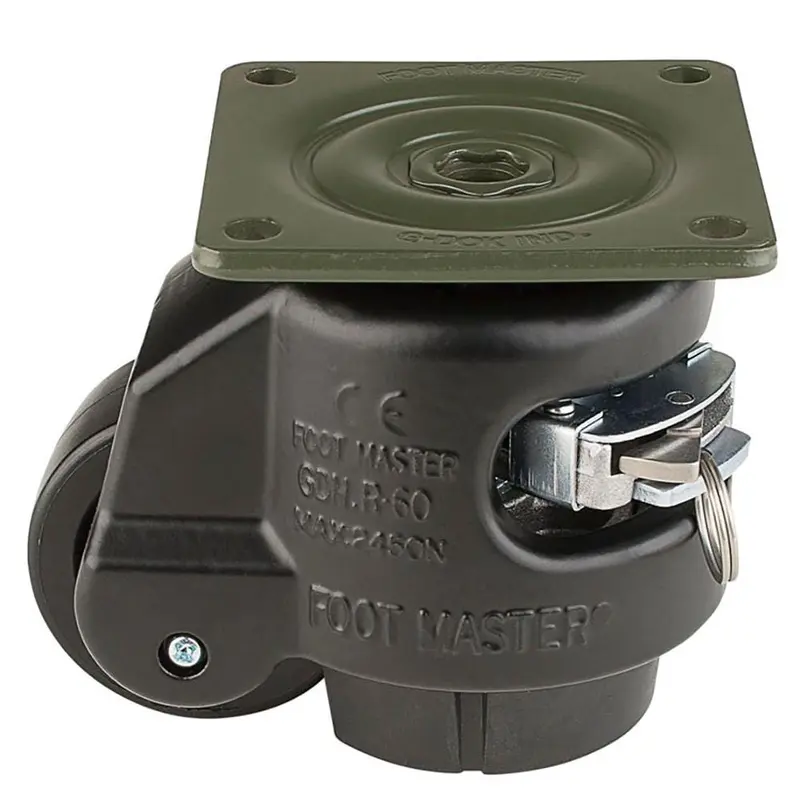 2-1/2 in. Nylon Wheel Top Plate Ratcheting Leveling Caster with Load Rating 1100 lbs.Black / 3 / 1